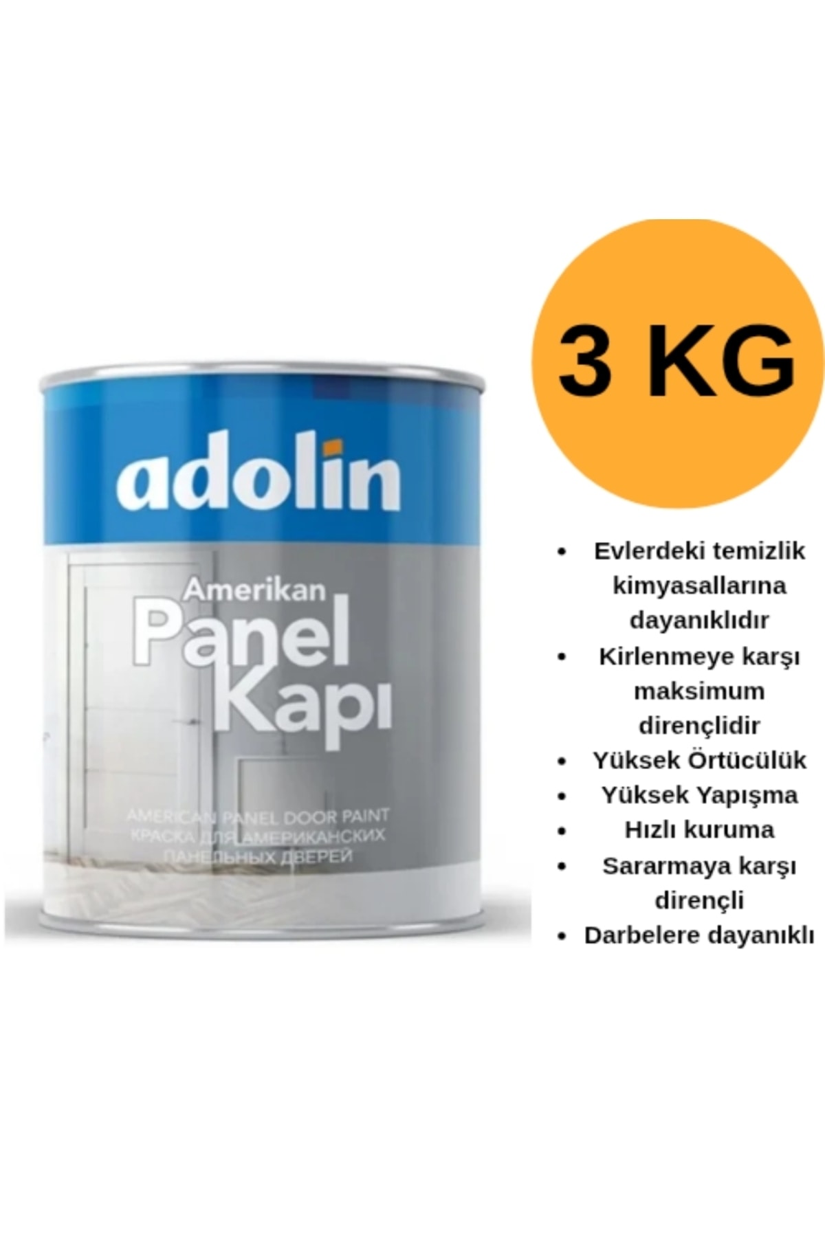 Amerikan Panel Kapı Boyası Beyaz 3 Kg (AMERİKAN KAPILARDA YÜKSEK ÖRTÜCÜLÜK)