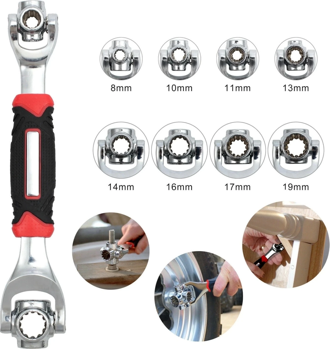 360 ° Döner Başlıklı Çok Fonksiyonlu Soket Anahtar