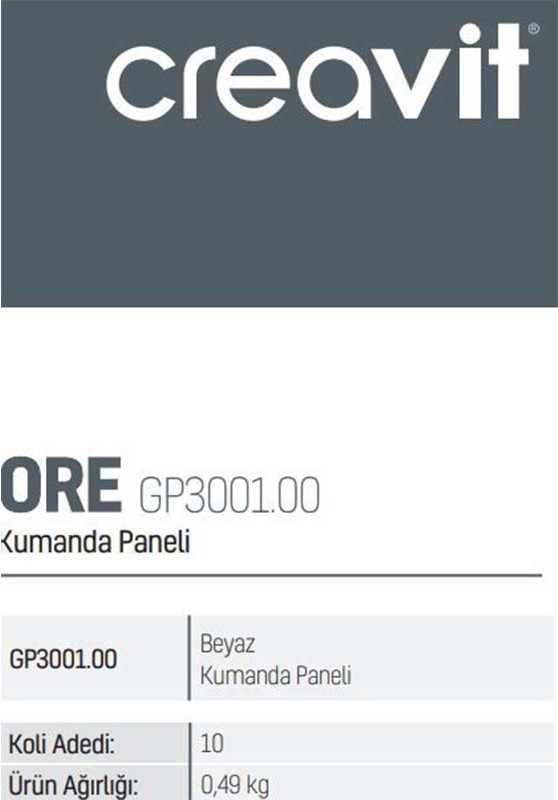 GP3001.00 Beyaz Kumanda Paneli