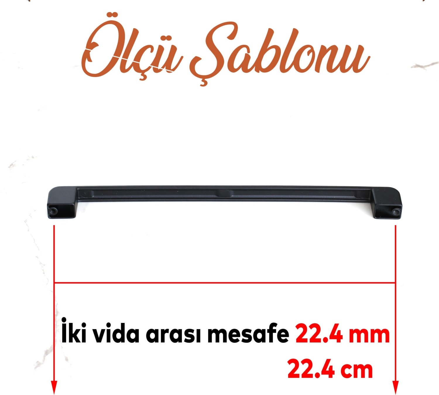 Gölcük Oval (224 mm - 22.4 cm) Metal Siyah Mobilya Mutfak Çekmece Dolap Dolabı Kulpu Kulbu Kulpları 10 ADET