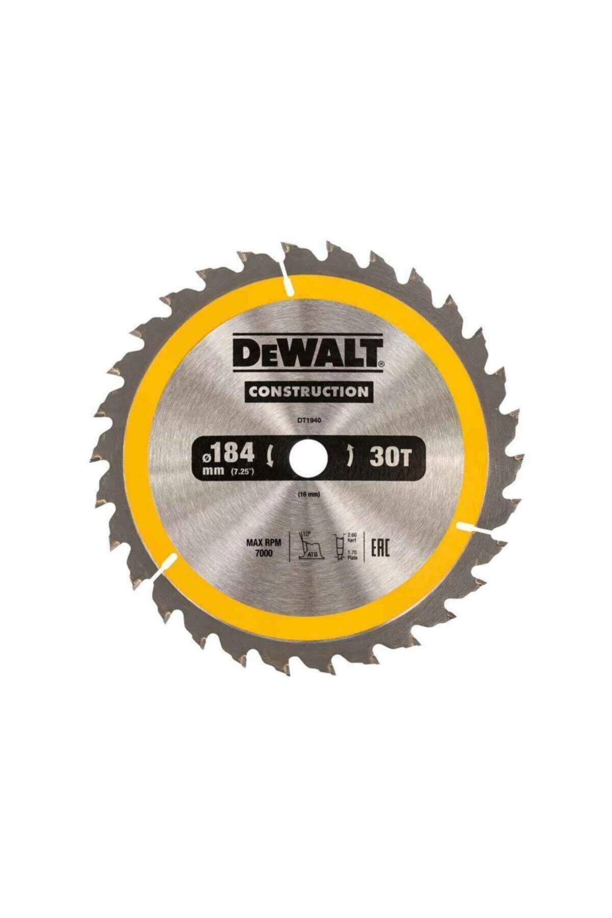 Dt1940 184x30 Mm 30 Diş Elmas Testere Bıçağı