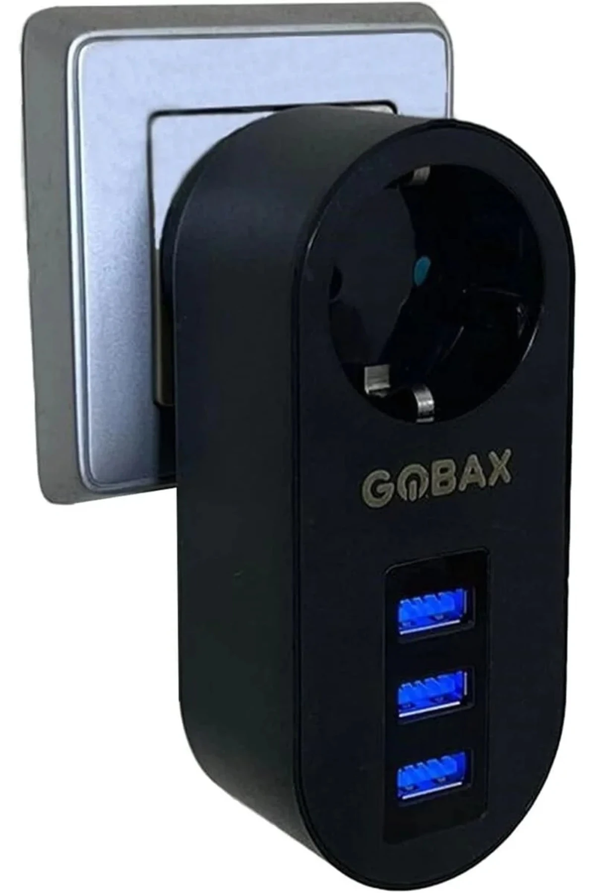 Gobax Termal Akım Korumalı Akıllı Priz 3xusb Li, Çocuk Korumalı, Led Işıklı, Yüksek Isıya Dayanıklı