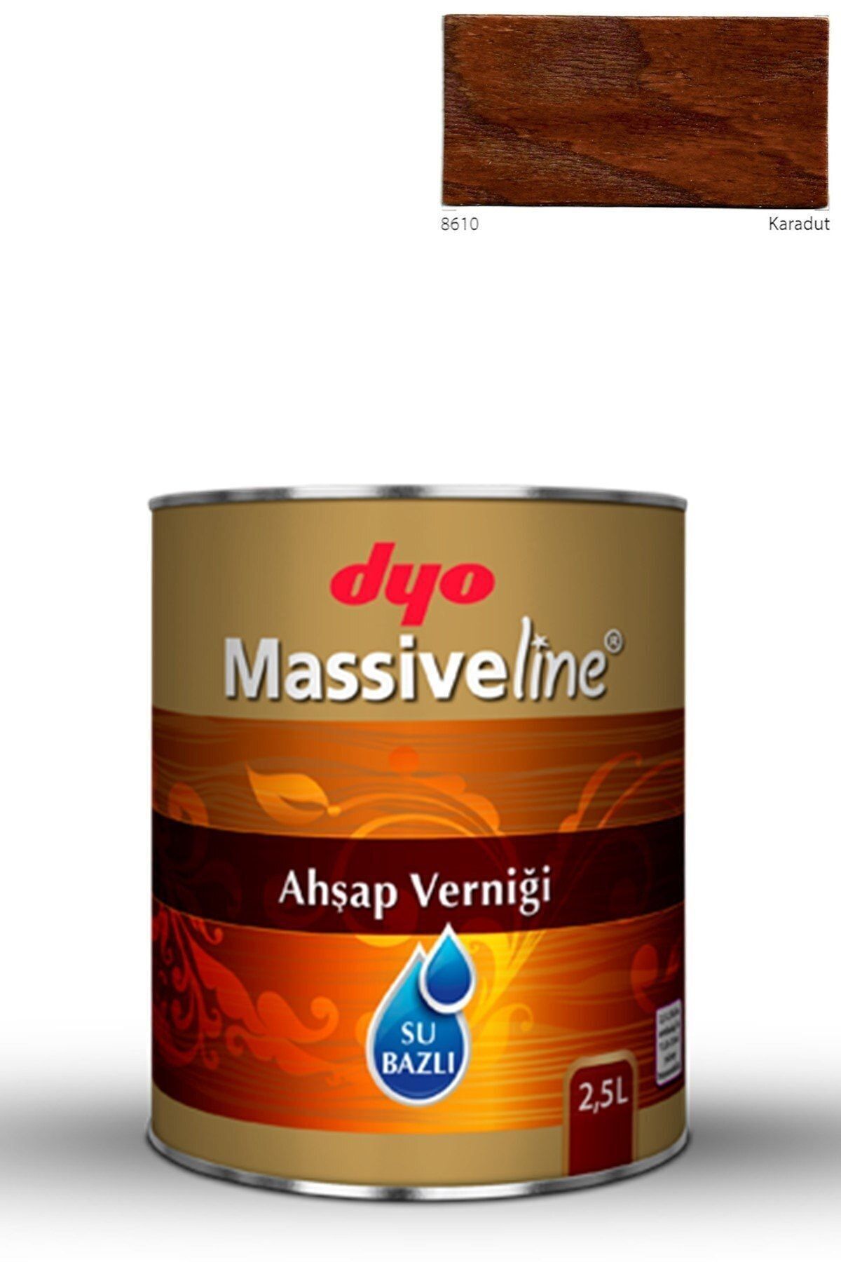 DYO Massiveline Su Bazlı Ahşap Verniği 8610 Karadut 2,5 Lt