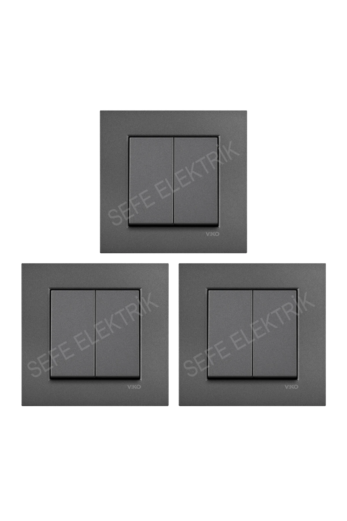 Viko Novella Füme Komütatör 3 Adet Çerçeve Dahil
