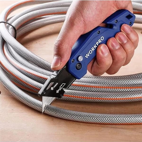 WP211008 Profesyonel Katlanır Çok Amaçlı Rötuş Maket Bıçağı + 10 Adet Yedek Bıçak