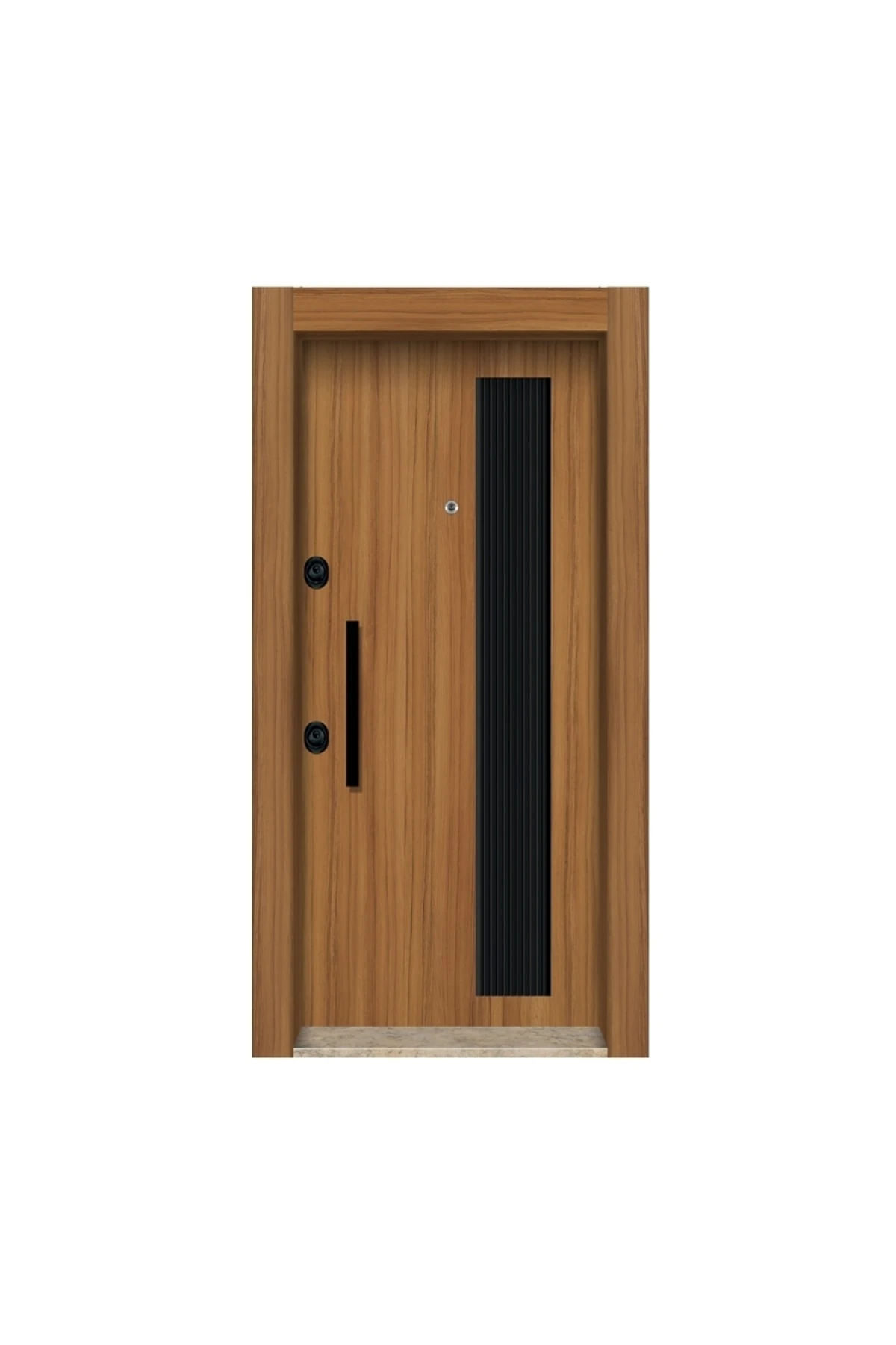 Tez3463 Ahşap Kaplama Kabartma Model Çelik Kapı Daire Giriş Kapısı