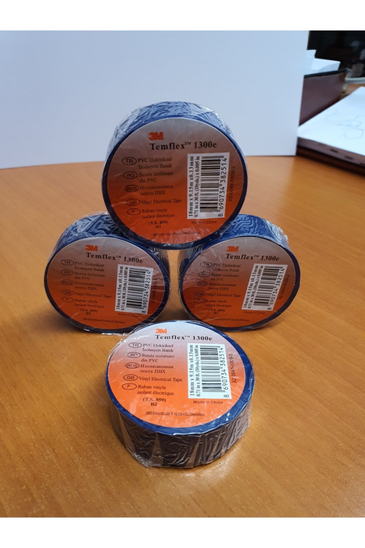 3M Temflex 1300e Pvc Elektrik Bandı - Mavi - 18 Mm X 9,15 M ( 10 'lu Paket ) Mavi