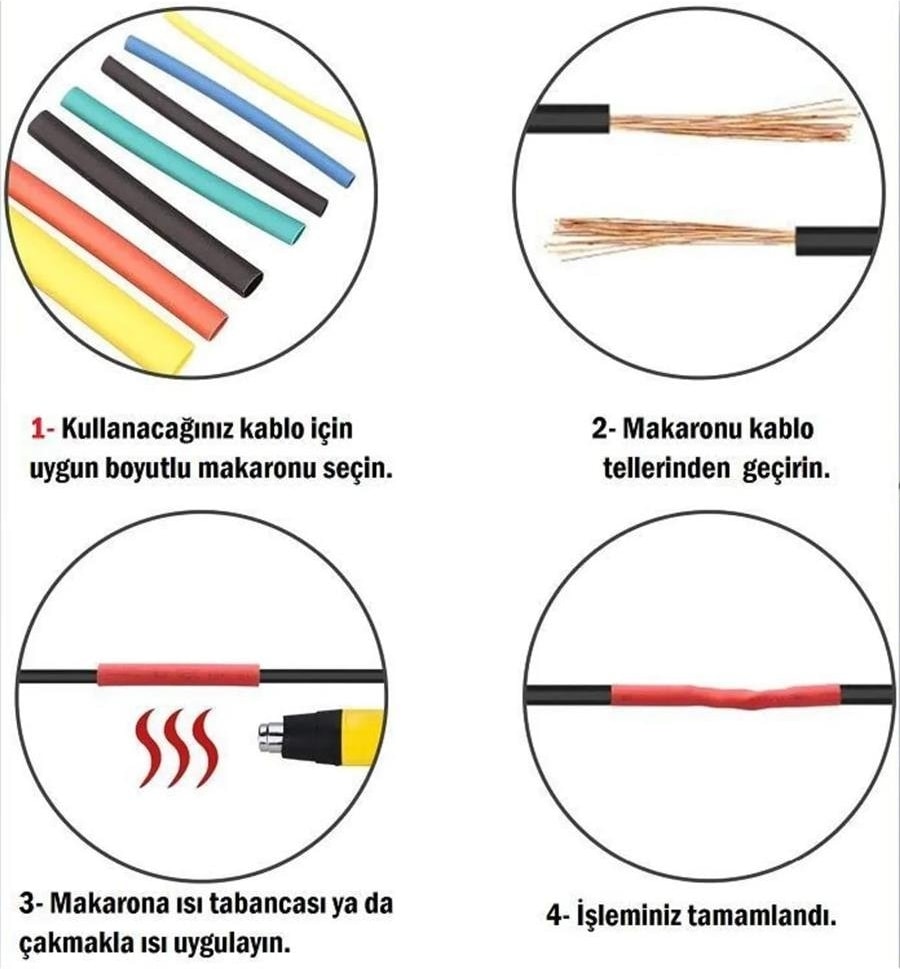 Tamir Aparatı 164 Parça Kılıf Koruyucu Isıyla Daralan Renkli Makaron