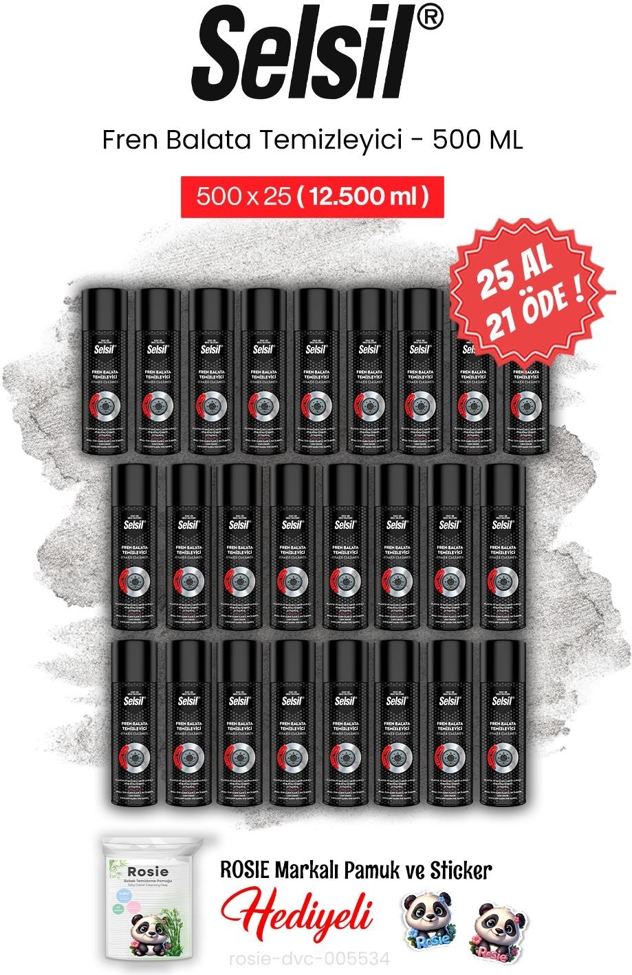 500 Ml, 25 Al 21 Öde Fren Balata Temizleyici Sprey ve Rosie Pamuk