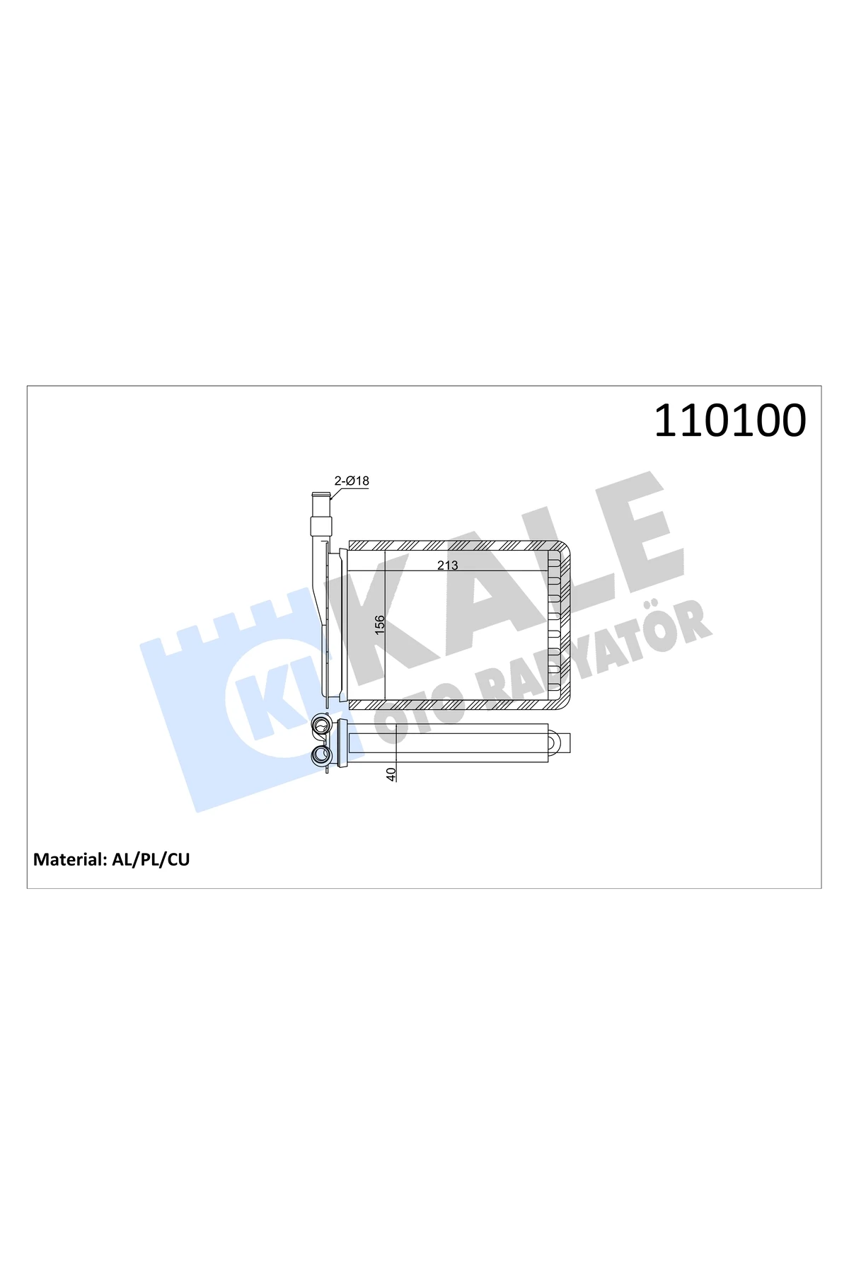 RENAULT 9 BORDWAY ALÜMİNYUM BORULU[MEKANİK] KALE KALORİFER PETEĞİ KALE NO: 0581852AL