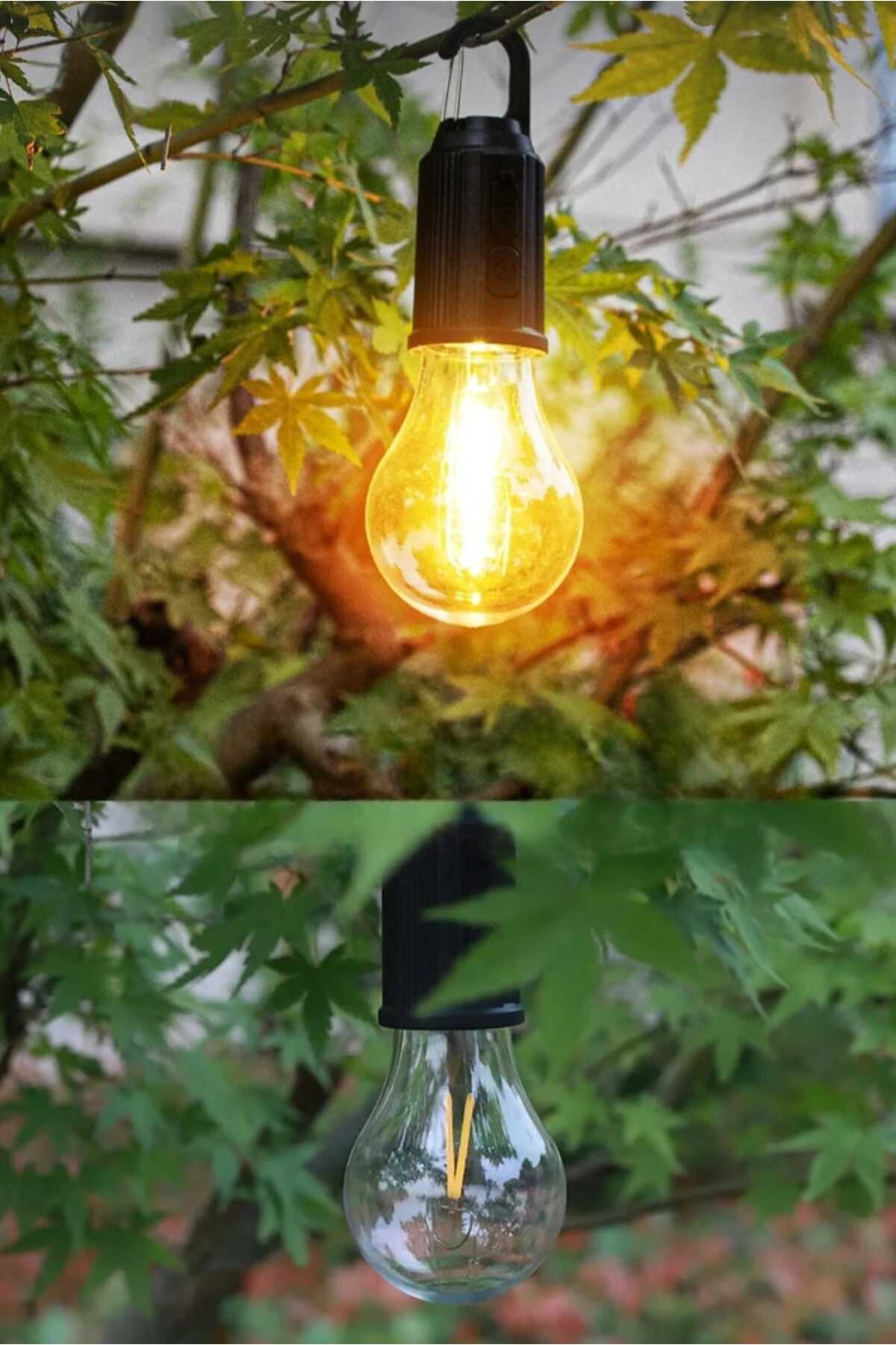 Taşınabilir Solar USB Şarjlı Led Ampül Outdoor Kamp Bahçe Lambası Askılı Kırılmaz Led Işık Kumandalı