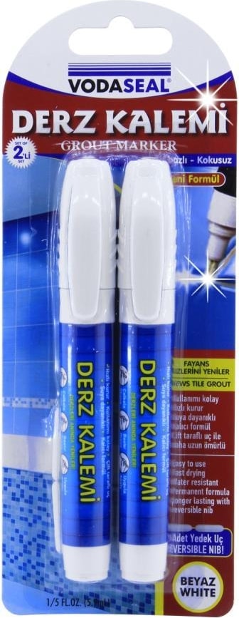 Derz Kalemi 4'lü Paket Beyaz Su Bazlı Kokusuz Fayans Derz Yenileme Yedek Uçlu