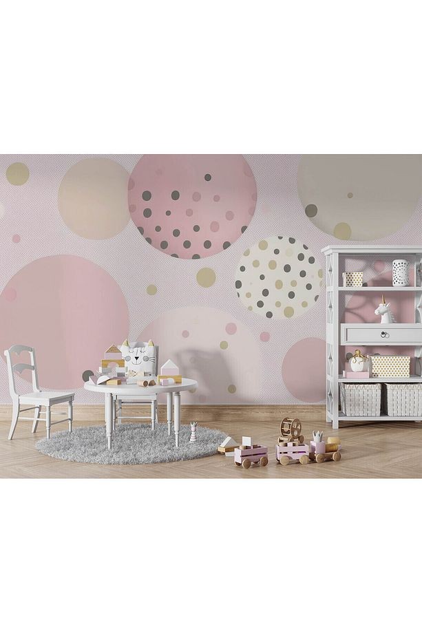 Geometrik Desenler Çocuk Odası Duvar Kağıdı , Soft Renkler