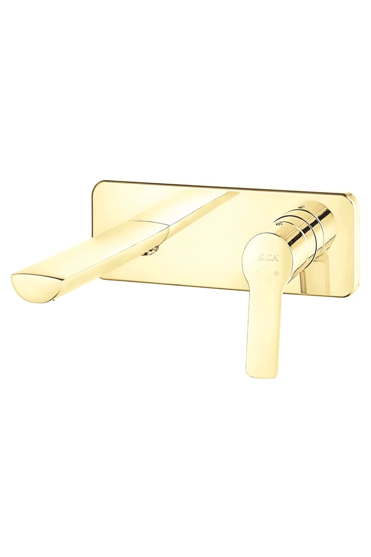 Luna Ankastre Lavabo Batarya Sıva Üstü Tek Rozet Altın Görünümlü