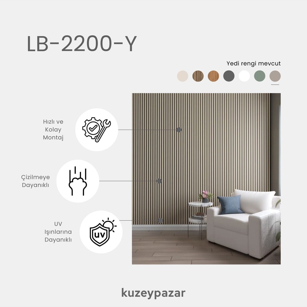 Agt Duvar Lambri Profili Lb 2200 - Sahara Krem, Sıcak ve Şık Iç Tasarım Detayları
