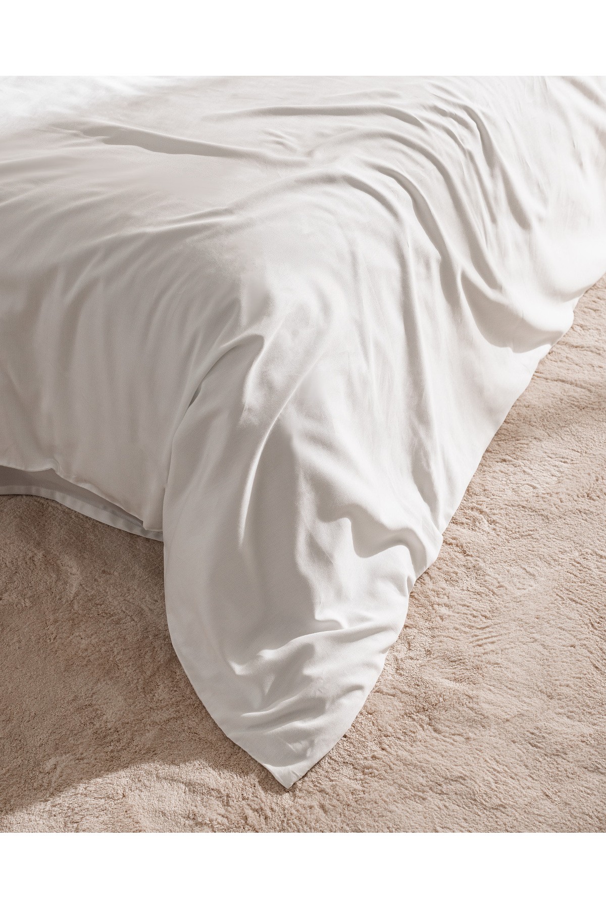 Magou King Size %100 Pamuk Brodeli Saten Nevresim Takımı - Beyaz