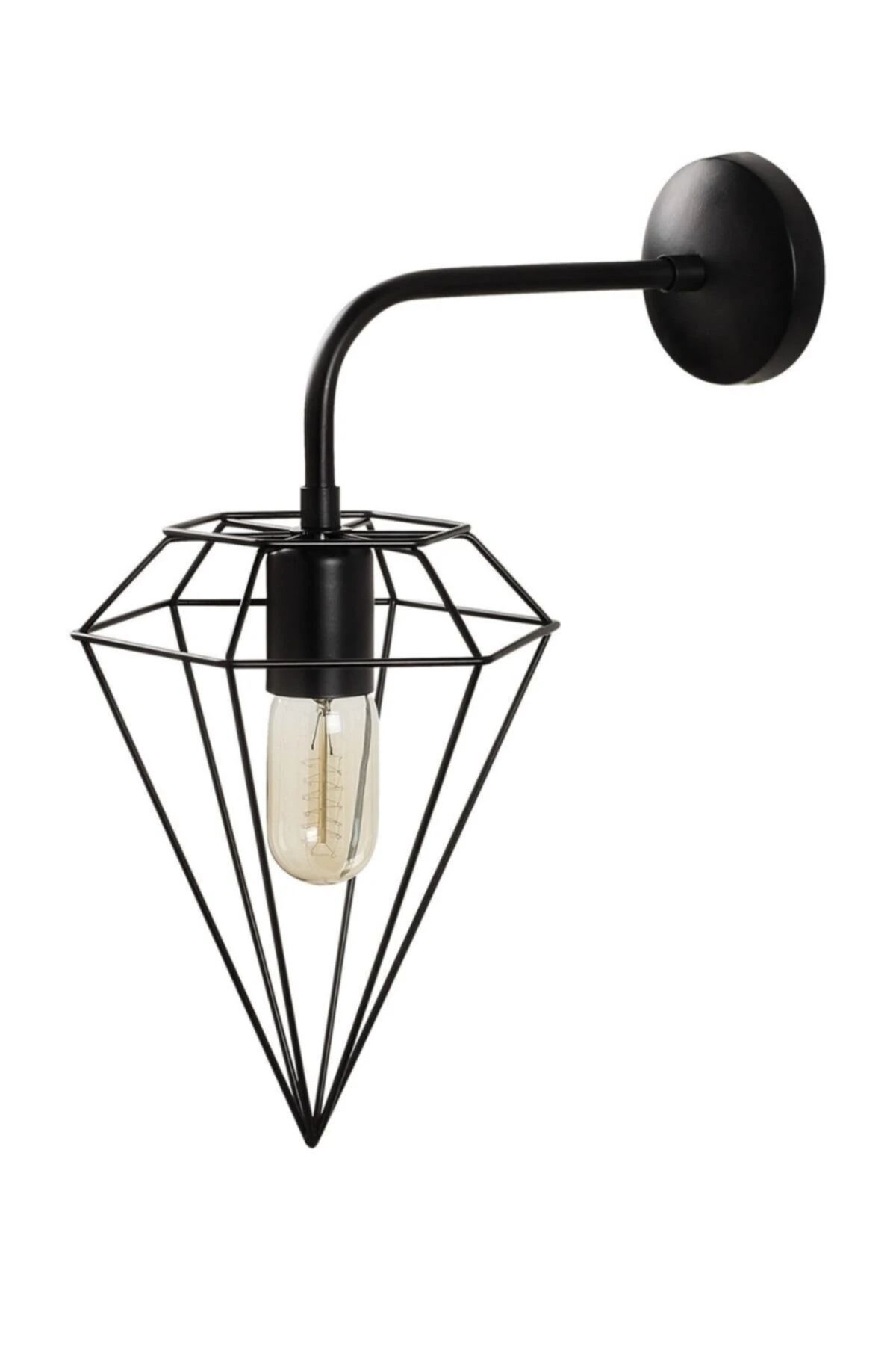 Prizma Siyah Metal Dekoratif Duvar Aplik