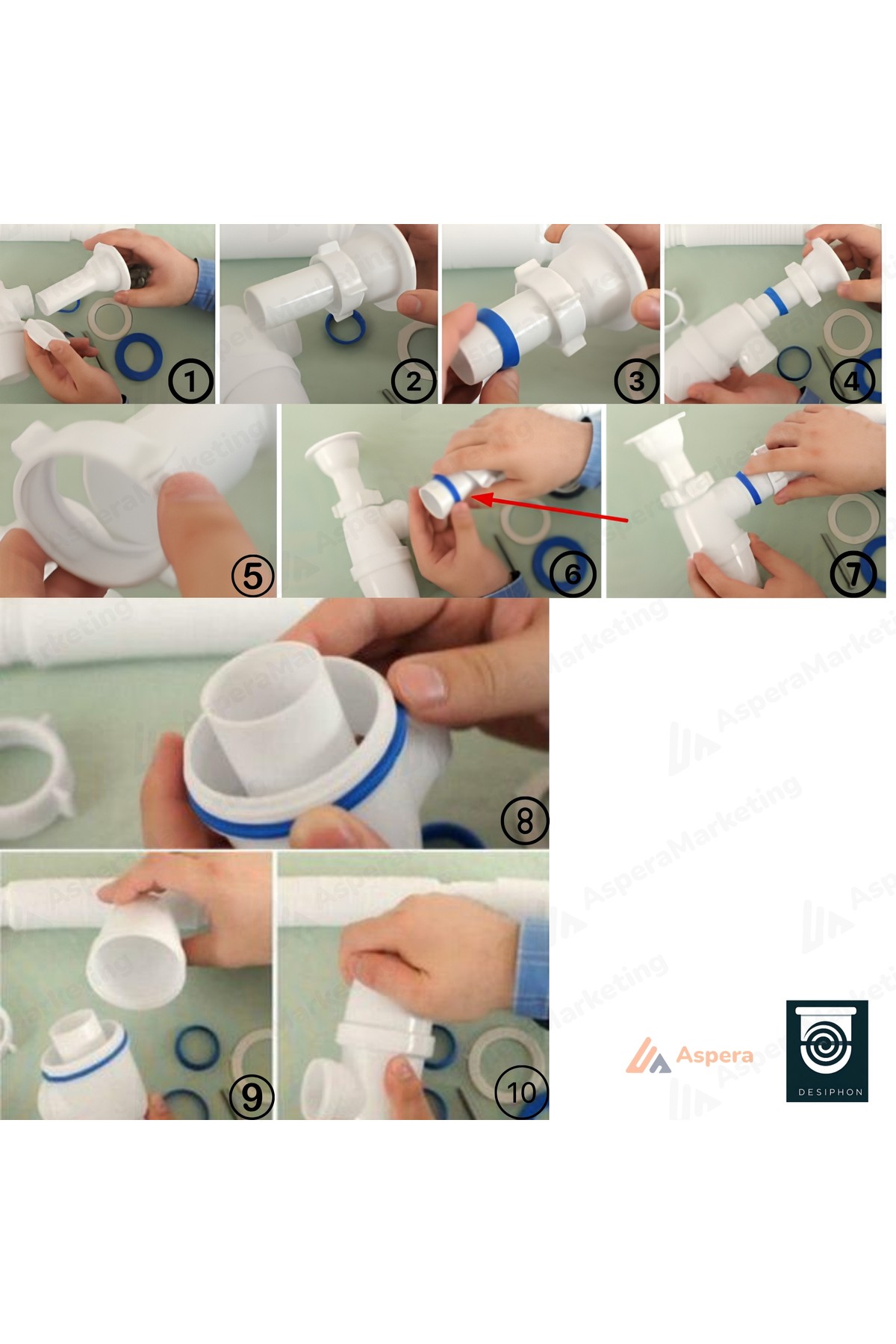 TASLI LÜKS SİFON – ÇİFT ÇAMAŞIR MAKİNESİ GİRİŞLİ, KOKU ÖNLEYİCİ