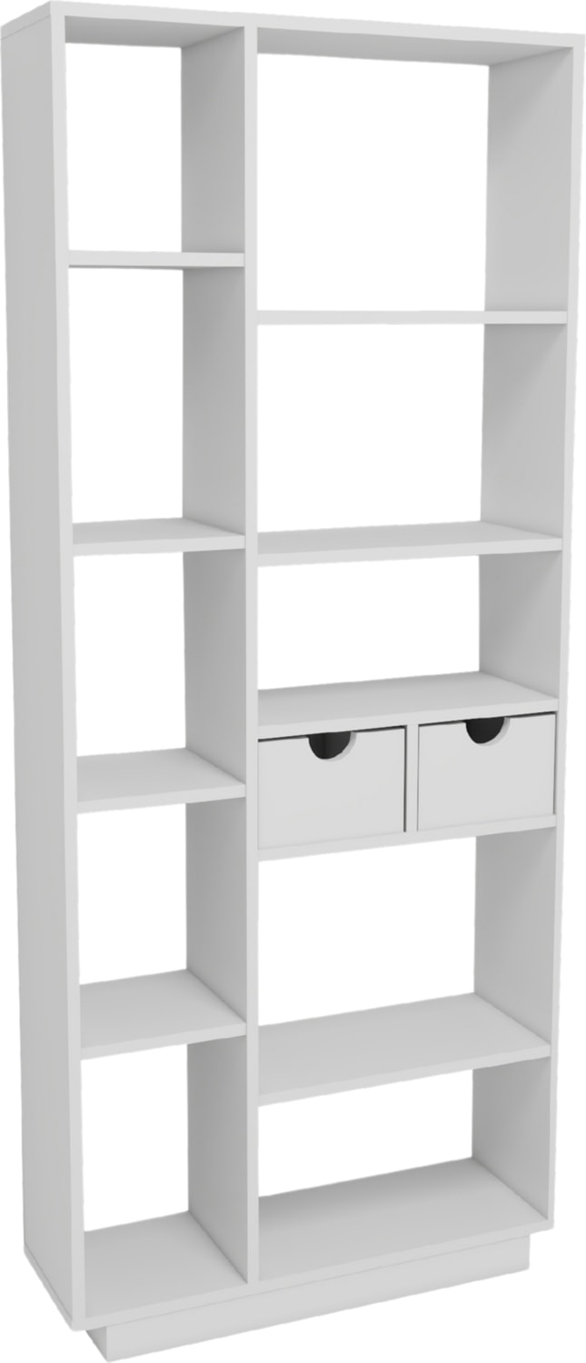 Luma 10 Bölmeli 2 Dolaplı Modern Kitaplık Beyaz - Luma