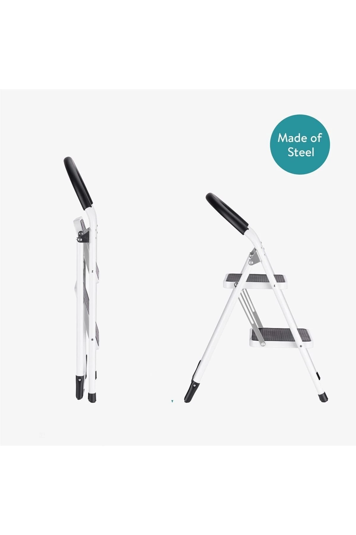 Katlanabilir Ev Ofis Için Merdiven Katlanır 2 Basamaklı Metal Kütüphane Mutfak Merdiveni