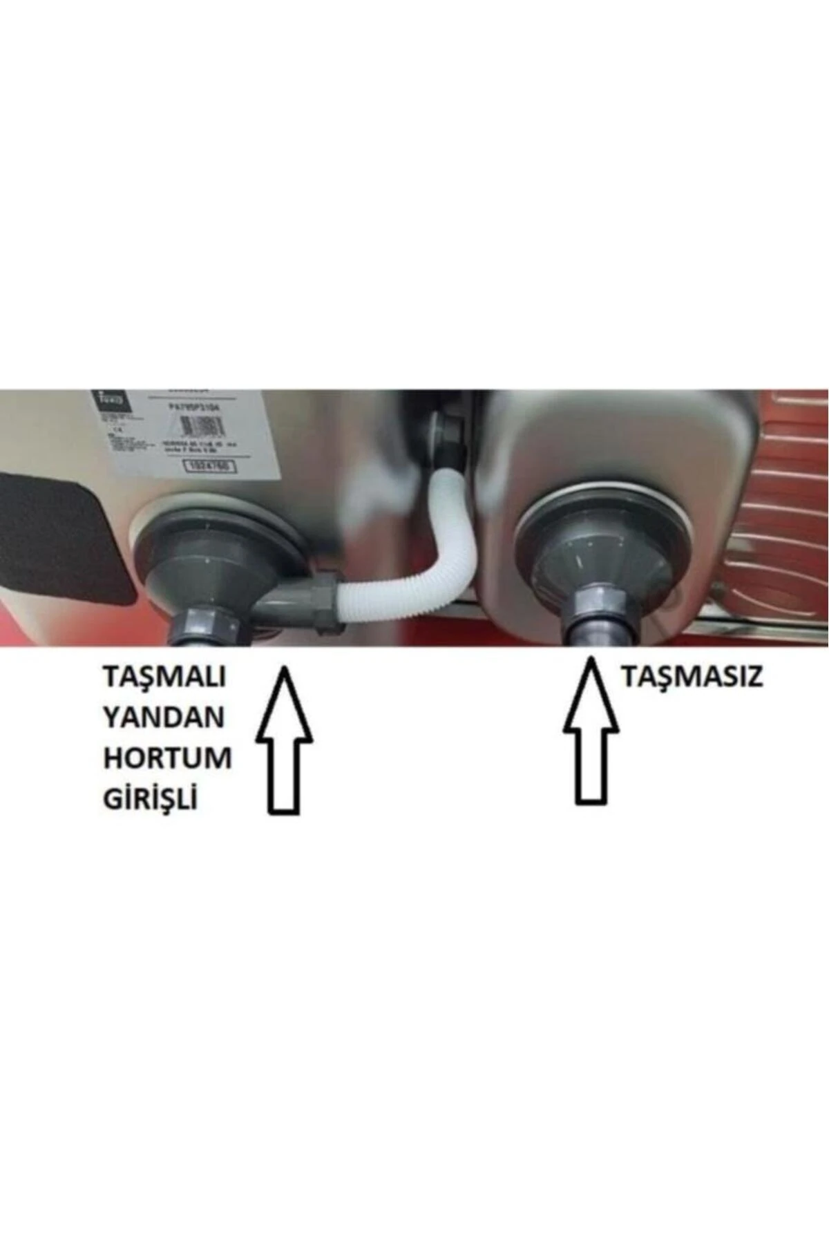 Tekdekor Evye Taşmasız Süzgeçli Sifon Tas Takımı