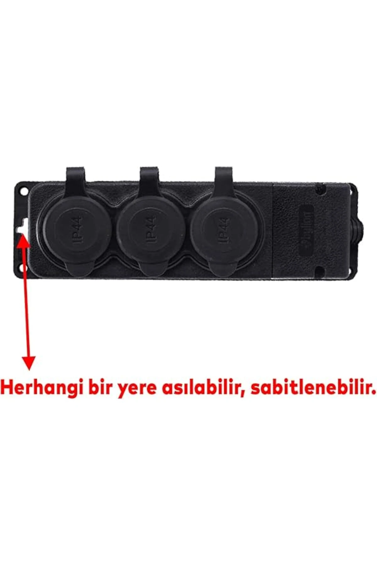 Sağlam Uzatma Monofaze Kauçuklu Bahçe Çoğaltıcı Dış Mekan Korunaklı Priz Kapaklı Siyah Grup 3'lü