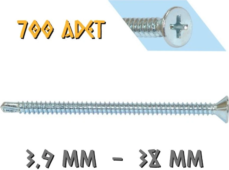Yhb Matkap Uçlu Akıllı Vida 3.9X38 Mm. - 700 Adet