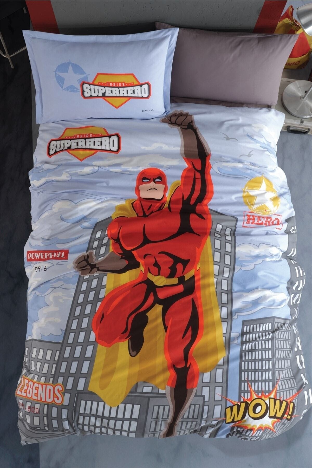 Ranforce Tek Kişilik Nevresim Takımı Süperhero V1 Gri 8696474231150