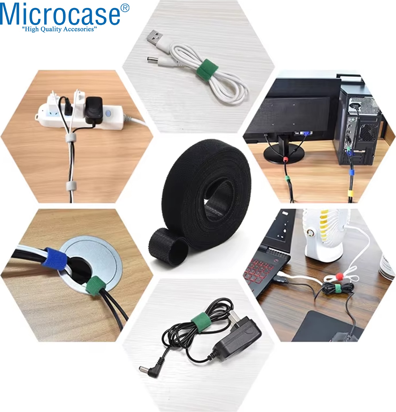 Cırt Cırt Kablo ve Malzeme Düzenleyici Kesilebilir Model 20MM x 1 Metre Cırt Bant - AL5268