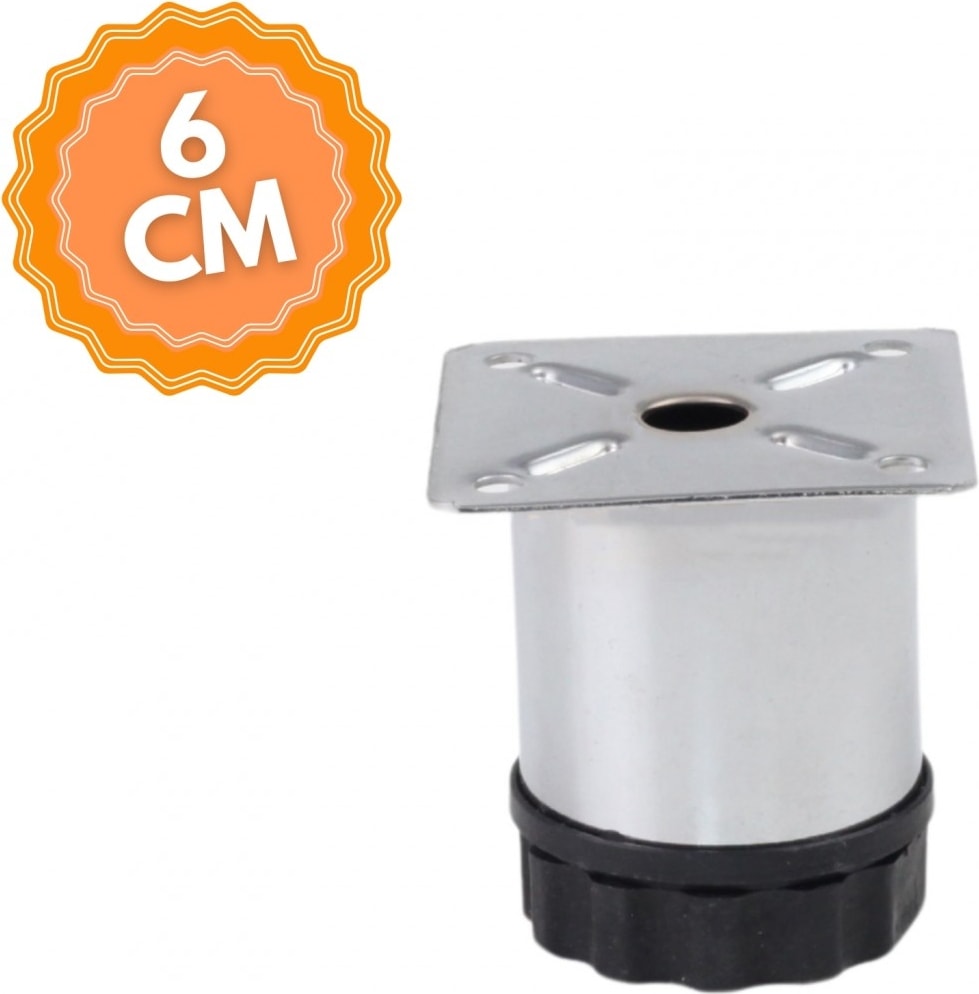 Ayarlanabilir 6 cm Bingolu Krom Metal Mobilya Ayağı, Lüks Metal Mobilya Ayak, Koltuk, Dolap, Şifonyer Ayak