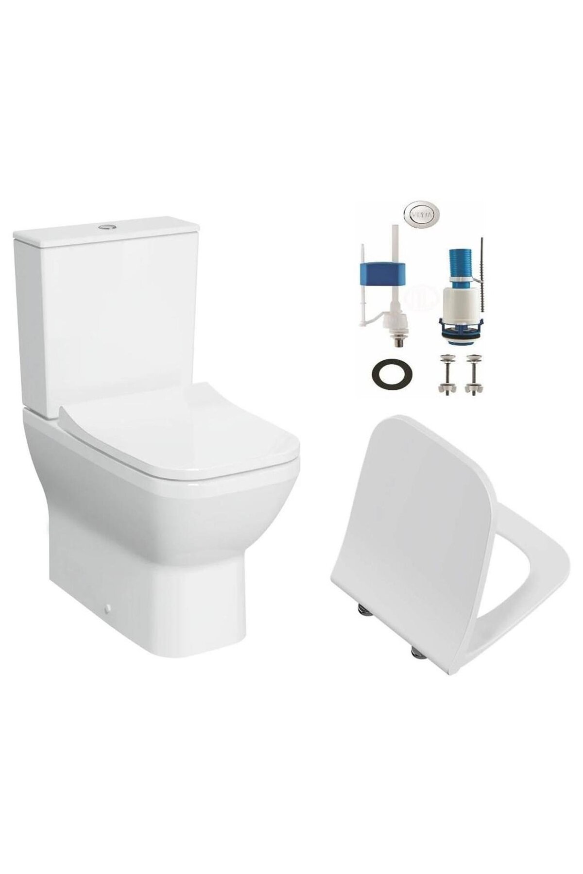 İntegra Square Rim-Ex Duvara Tam Dayalı Klozet Seti - Kapak ve İç Takım Dahil