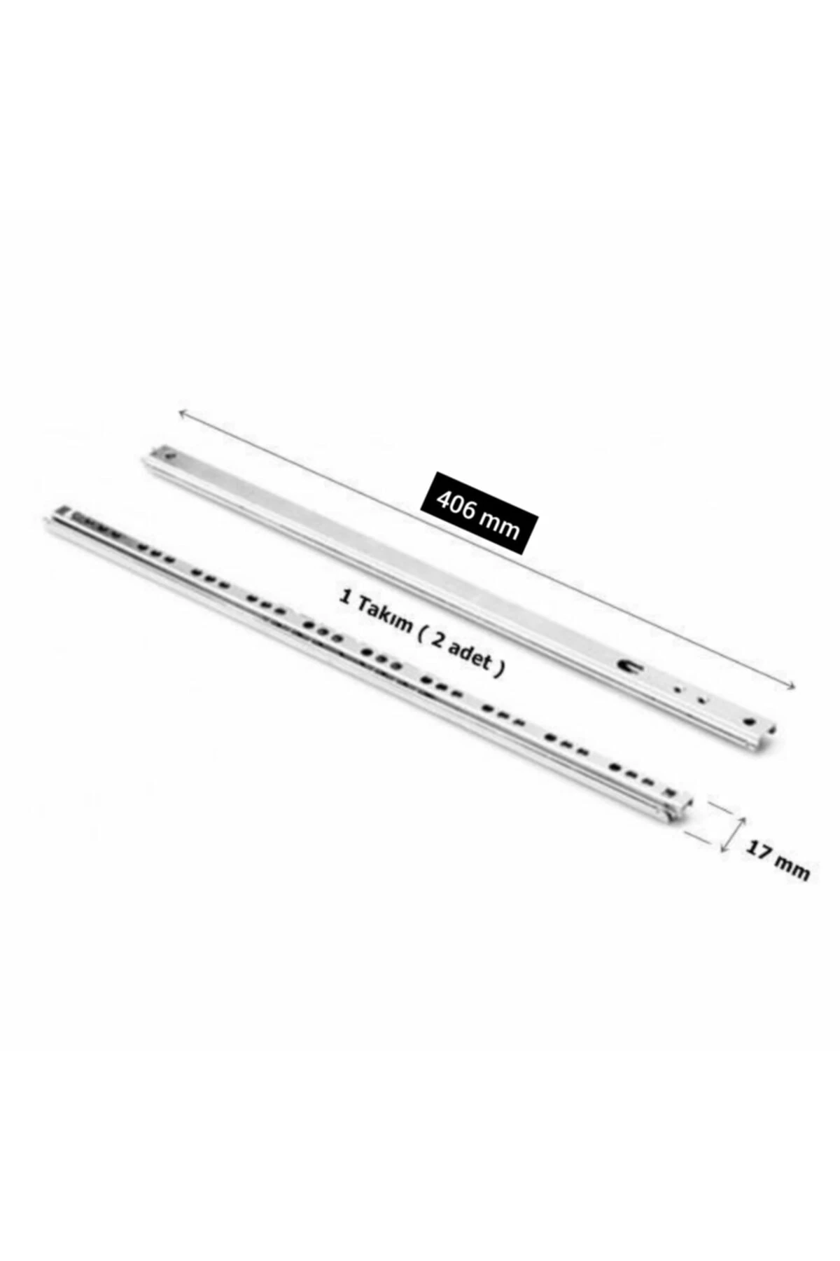Bilyalı 17mm 40cm Teleskopik Ray Çekmece Kızağı Çekmece Rayı (17X406)