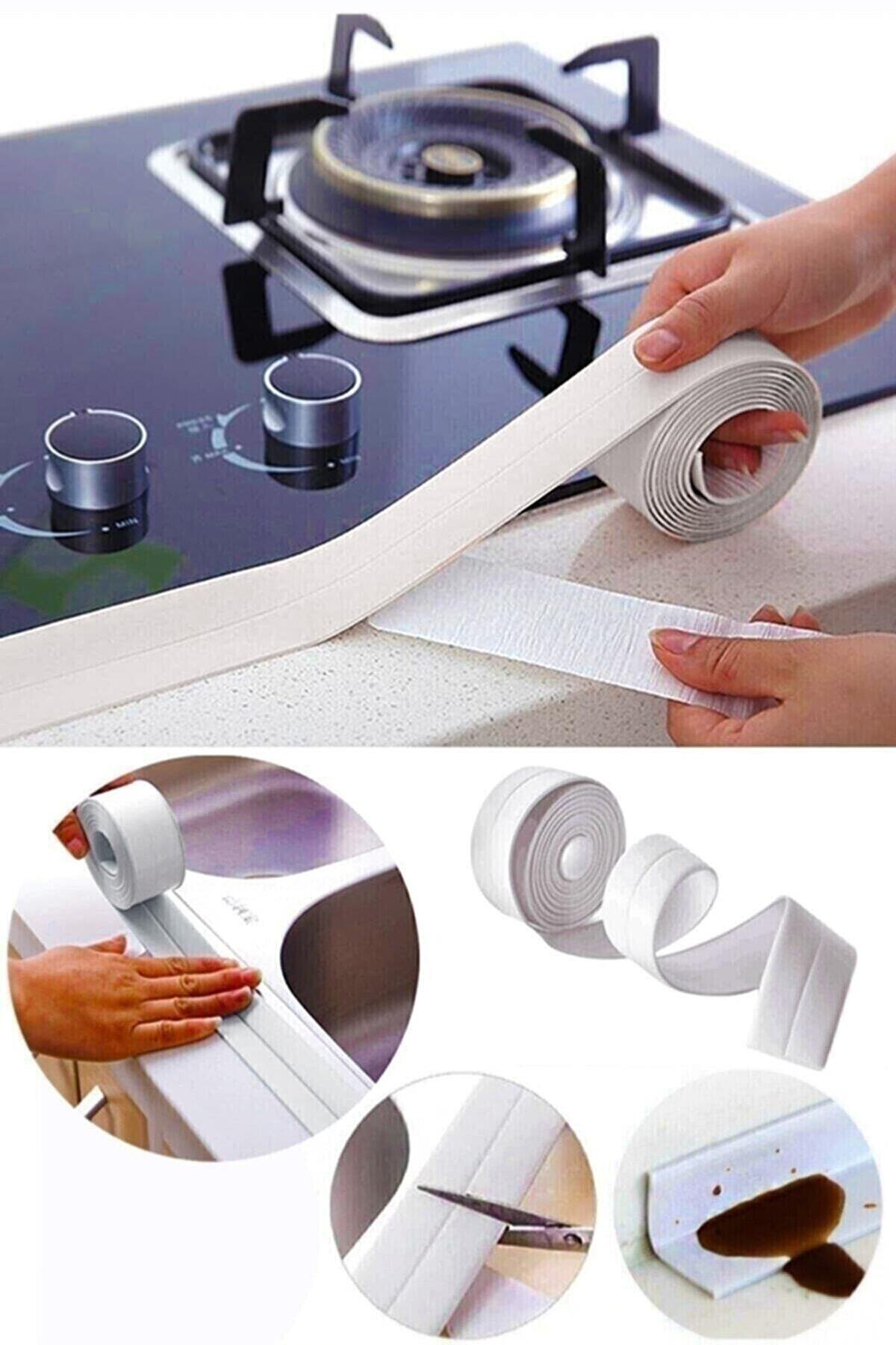 Su Sızdırmaz Banyo Duşakabin Küvet Kenar Mutfak Lavabo Ocak Izolasyon Bandı 3.2 Mt Beyaz