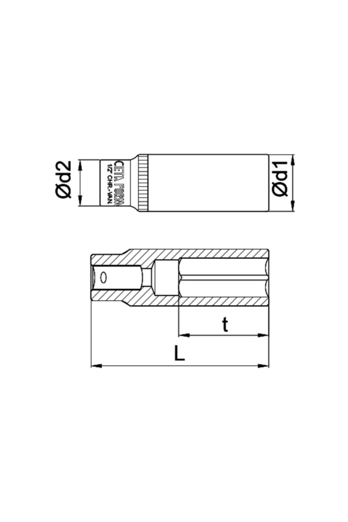 C24-h Serisi 1/2'' 6 Köşe Derin Lokma Anahtarlar