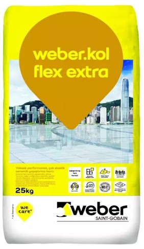 Weber Kol Flex Extra Gri Seramik Yapıştırıcı 25 kg