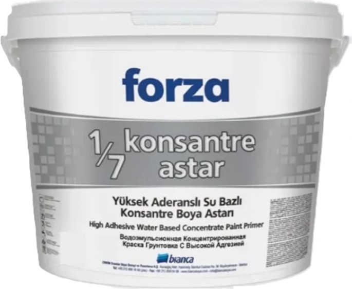 Forza 1/7 Konsantre Astar Su Bazlı Boya Astar Şeffaf 2,5lt