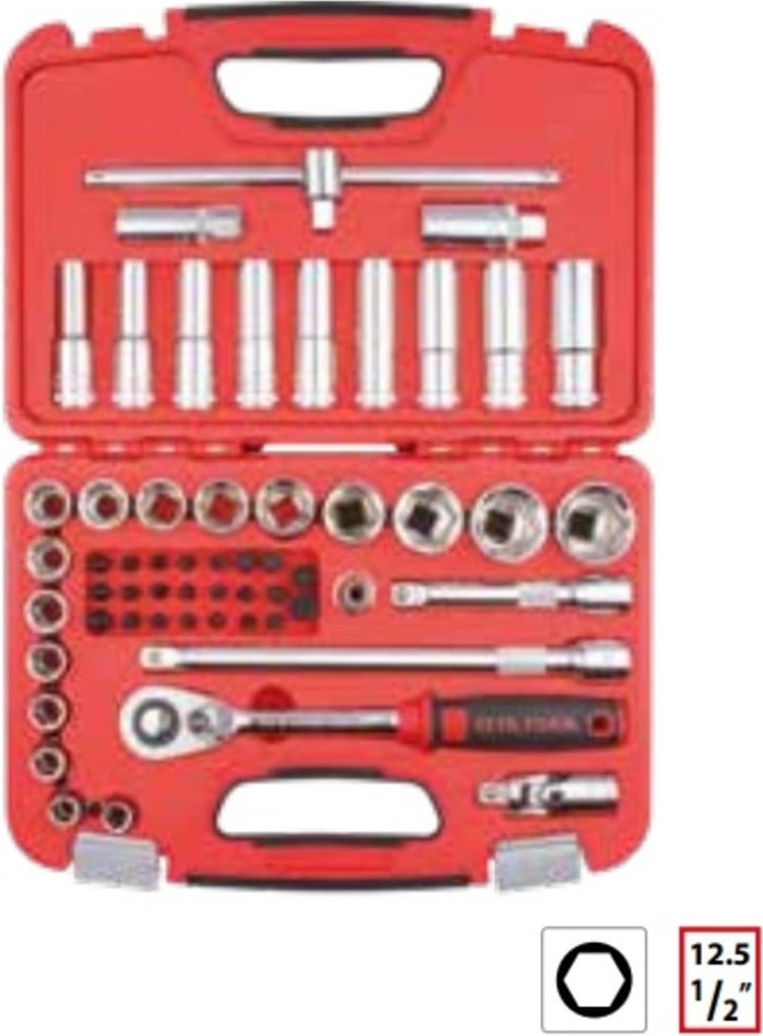 56 Parça 1/2" 6 Köşe Lokma Takımı C20-56PH2