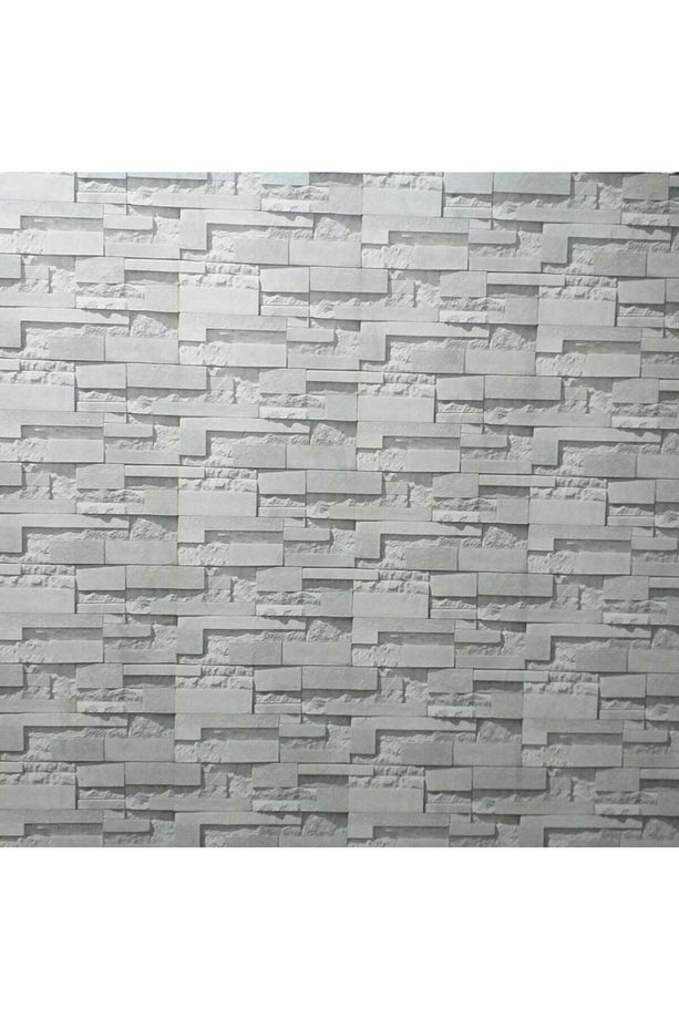 White Gerçek Taş Görünümlü Duvar Kağıdı(5m2)