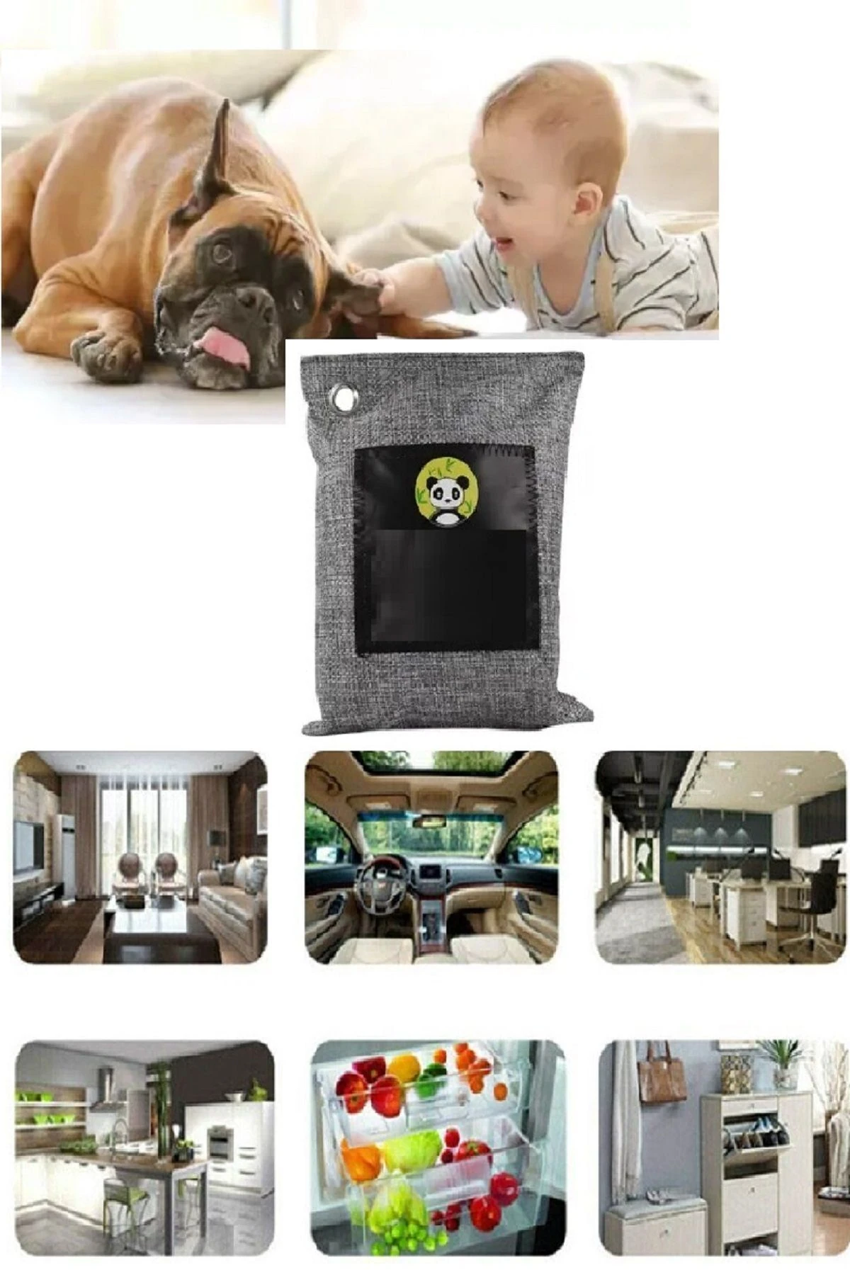 Hava Temizleme Torbası relatos 200g  Dolap- Banyo- Evcil Koku Giderici- Bambu Kömür Koku Emici