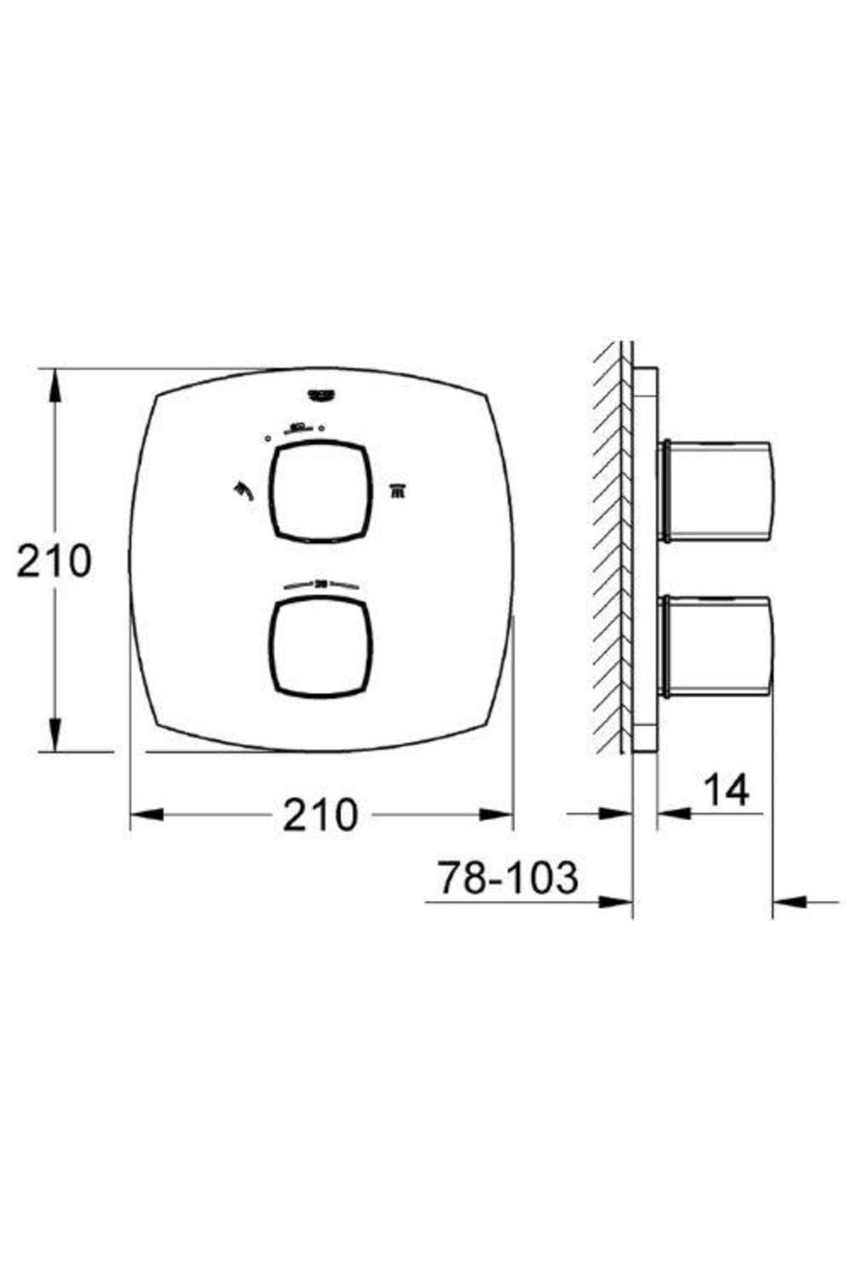 Grandera 2 Yollu Yön Değiştiricili Termostatik Banyo/duş Bataryası 19948000