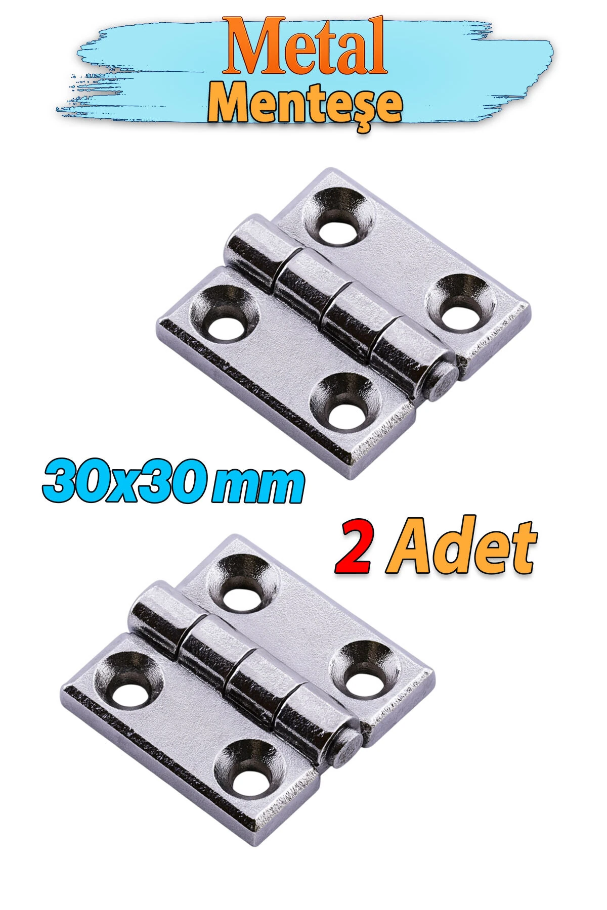 Yaprak Menteşe Metal 2 ADET 30x30 mm Gümüş Krom Kapi Pencere Dolap Mobilya Kapak Menteşe Bağlantı