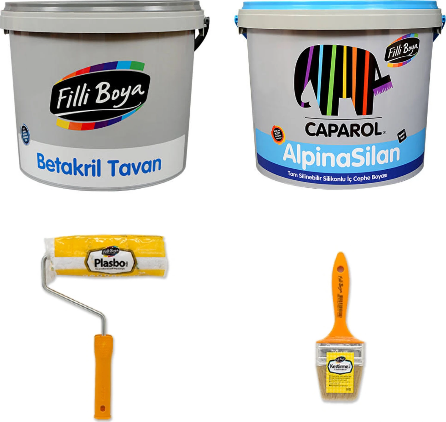 Alpina Silan 15 lt + Filli Tavan Boyası 17,5 kg Set Andezit 15