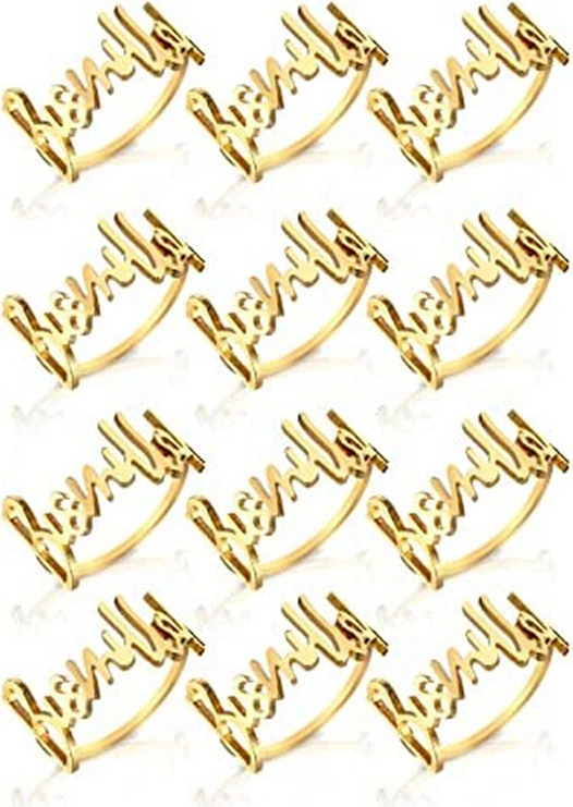 Peçete Halkaları, Ramazan Peçete Halkaları Metal Peçete Tokaları Altın Masa Dekorasyonu Islami Müslüman Düğün Partisi Için (Yurt Dışından)