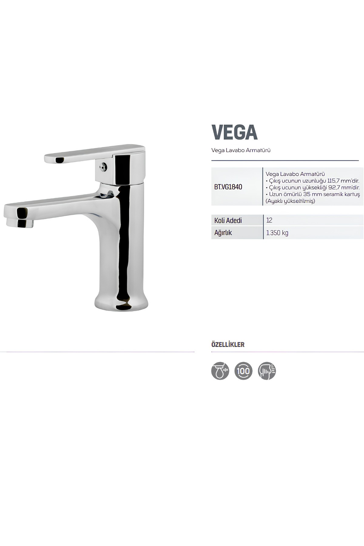 Vega Batarya Seti 3’Lü Banyo-Lavabo-Evye