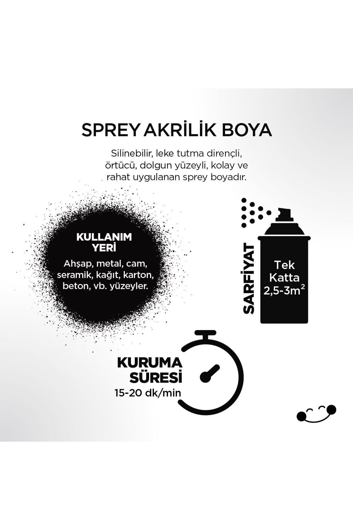 Parlak Siyah Sprey Boya 400 ml (1 Adet )