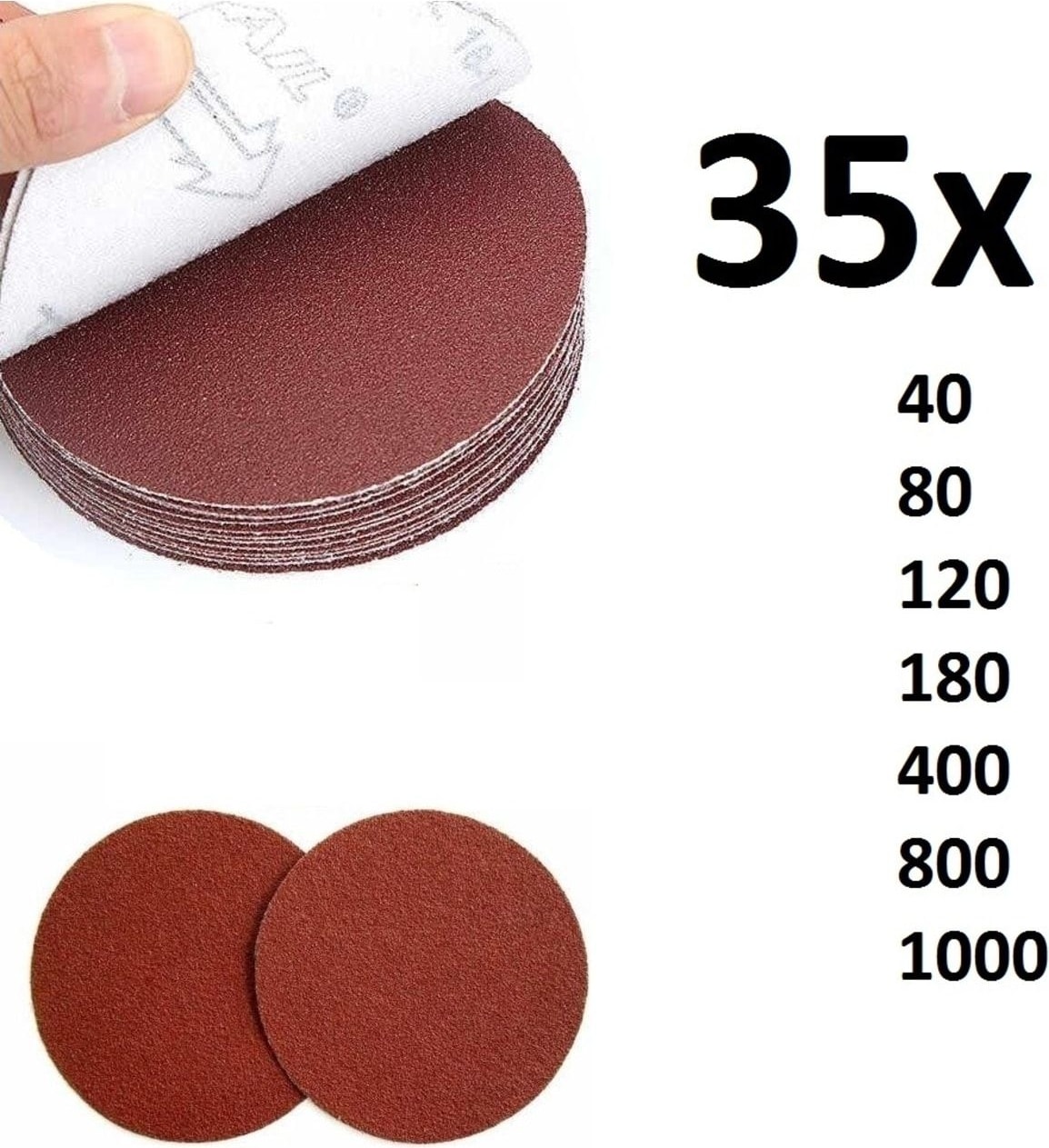115MM Cırtlı Zımpara Seti 35 Adet 40 - 1000 Kum Karışık Zımpara Seti Polisaj Pas Aşındırma