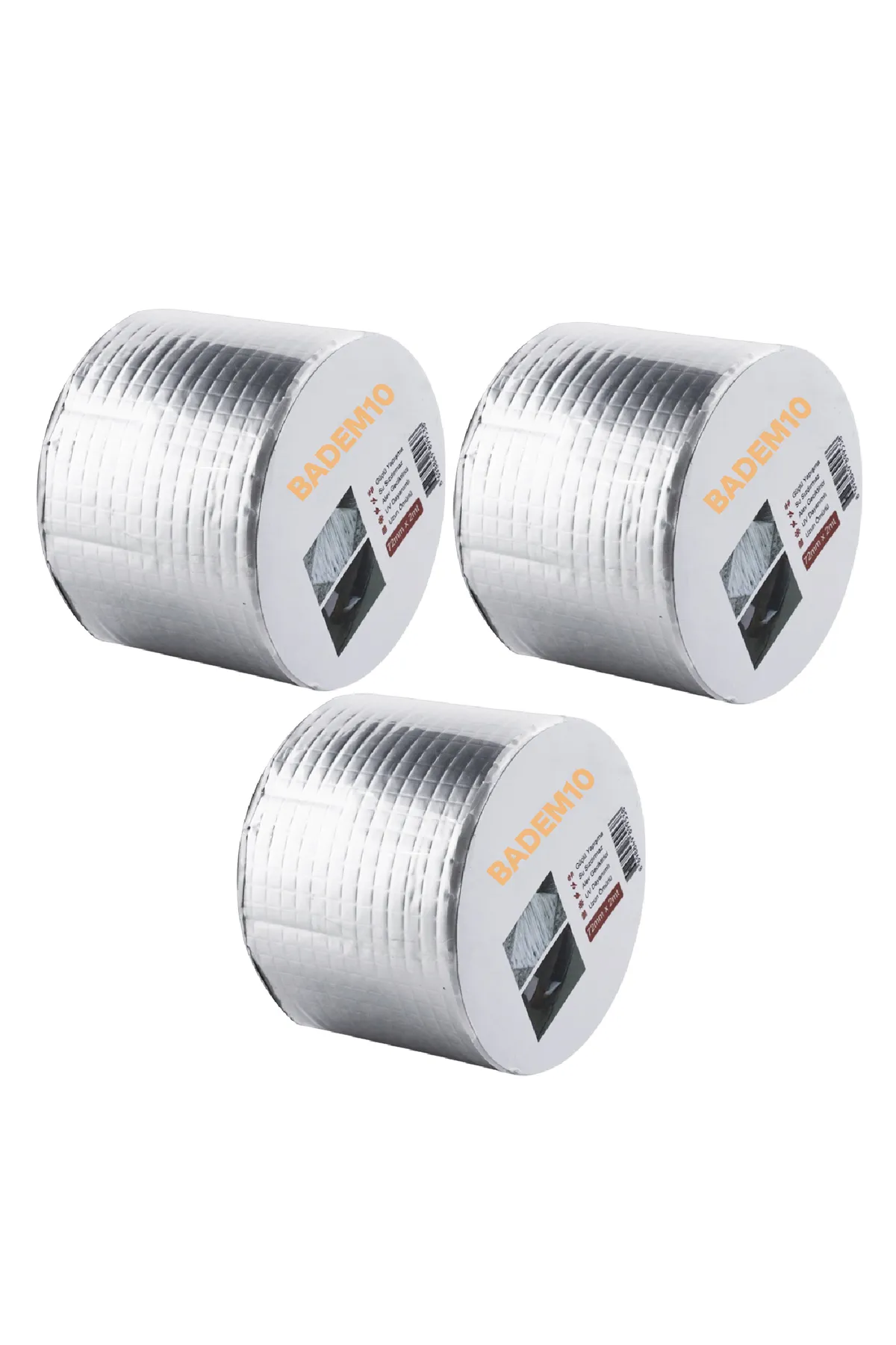 OZKUVVET 3 Adet Çatı İzolasyon (72 mm X 2 MT) Su Sızdırmazlık Yalıtım Çamur Boru Sakız Tamir Bant Bandı
