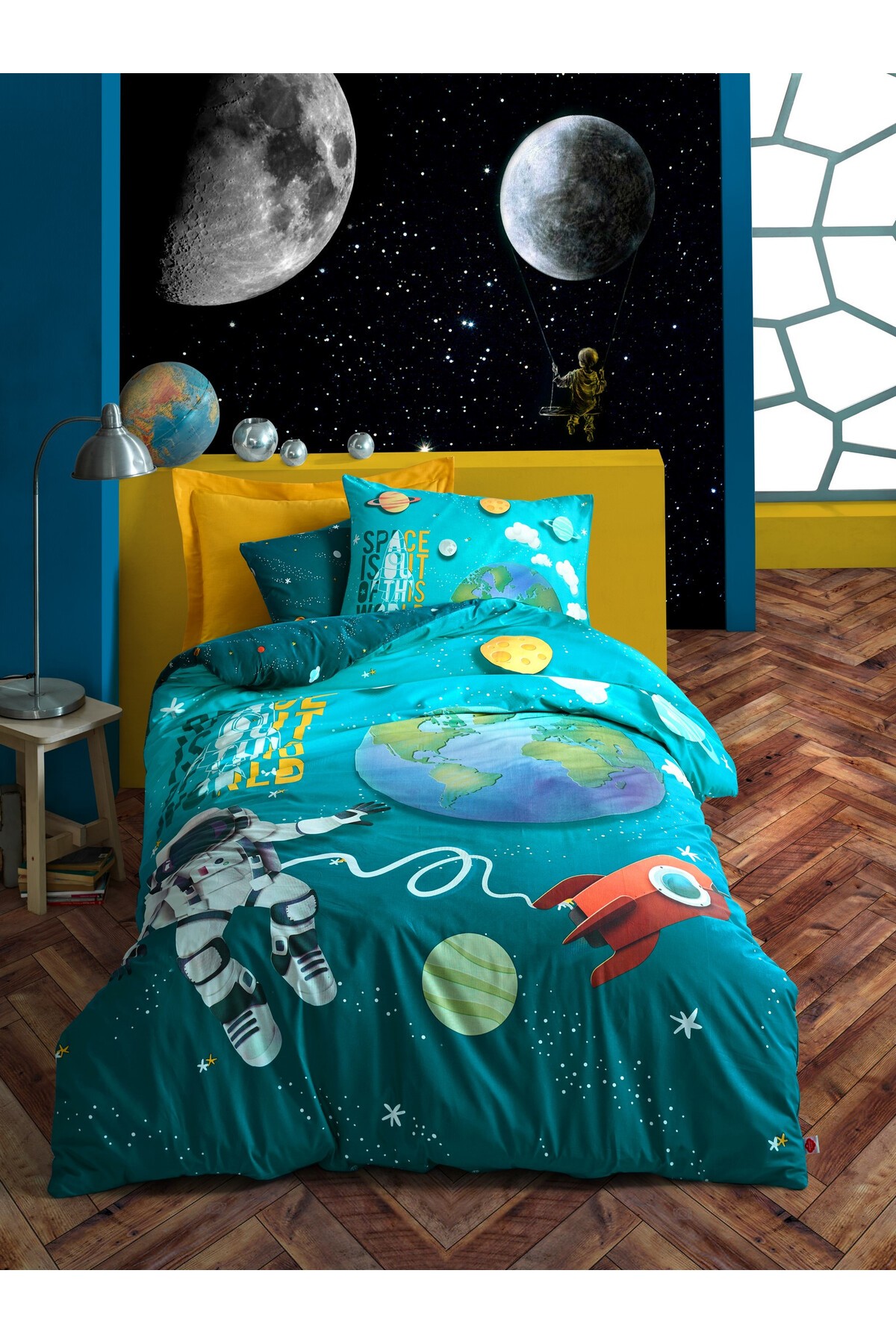 Cottonbox Genç Grup Lıttle Astronaut Turkuaz Nev.tkm.t.k + Fıtted Çarşaf