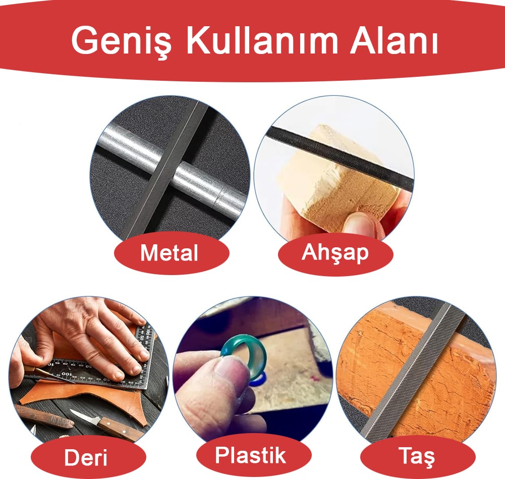 6 Pcs Mini Eğe Seti - 6 Parça Hobi ve İnce Işçilik Eğe Seti (14CM) -Hem Profesyonel Hem Hobi