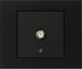 Grano Metalik Siyah F Konnektör + Çerçeve 12 Adet